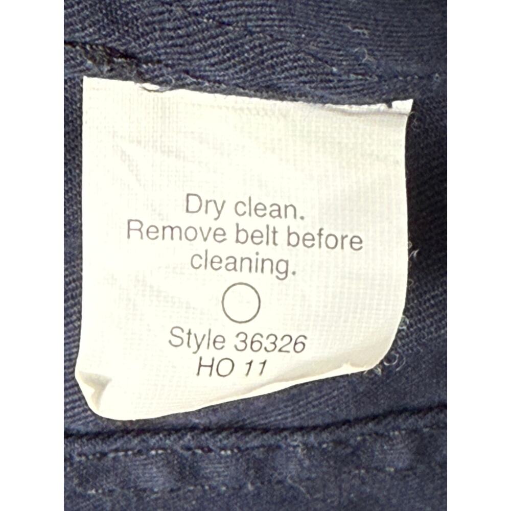 J.Crew Women Hooded Trench Coat Belted Cuffed Zip Navy Blue Cotton Size 2 - Picture 10 of 10